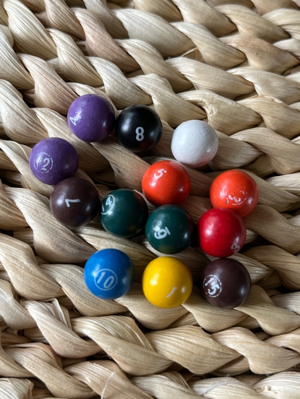 Antique Miniature Metal Enamel Pool / Billiards Balls - Picture 2 of 3